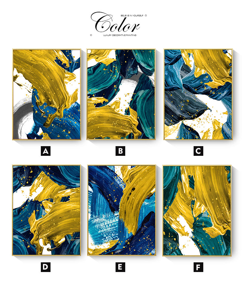 CORX Designs - Golden Blue Foil Nordic Canvas Art - Review