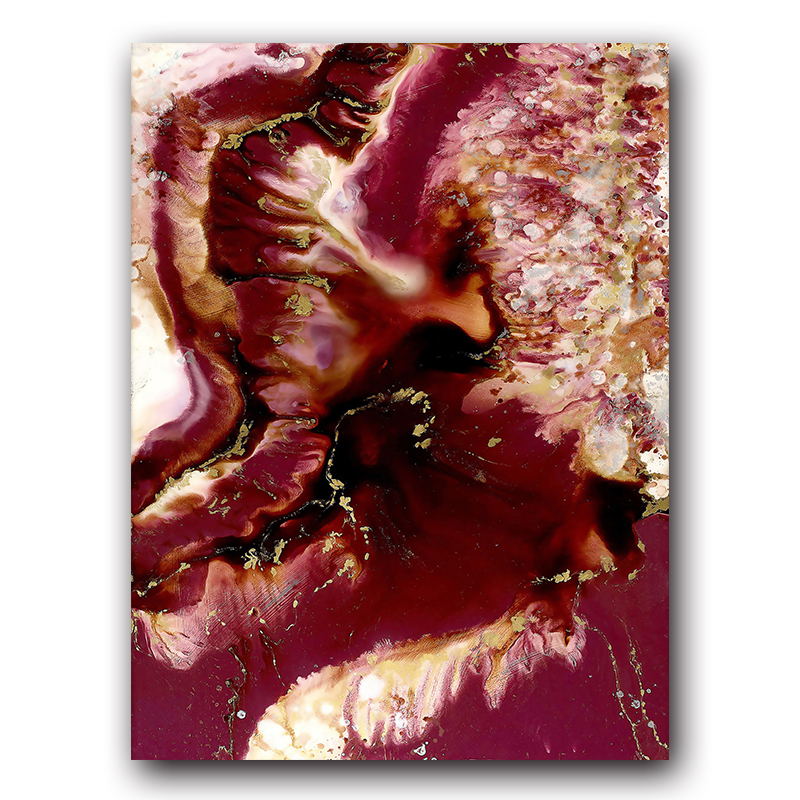 CORX Designs - Blue Floral Red Marble Canvas Art - Review