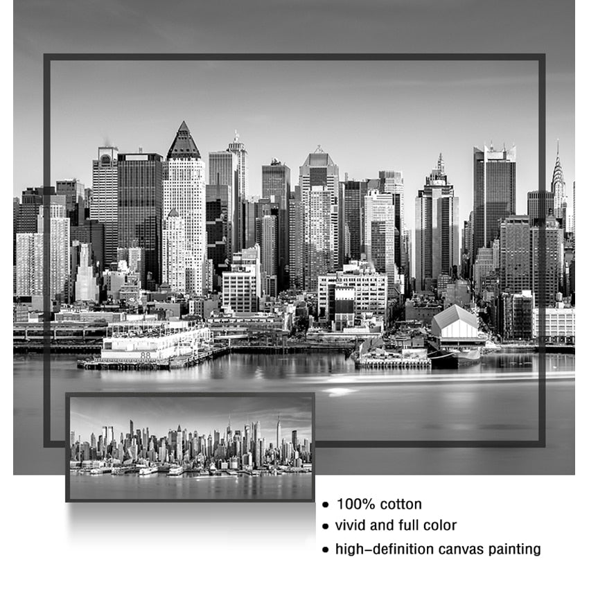 CORX Designs - Black and White New York City Landscape Wall Art Canvas - Review