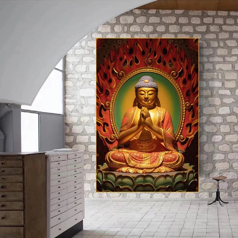 CORX Designs - Golden Buddha Statue Canvas Art - Review