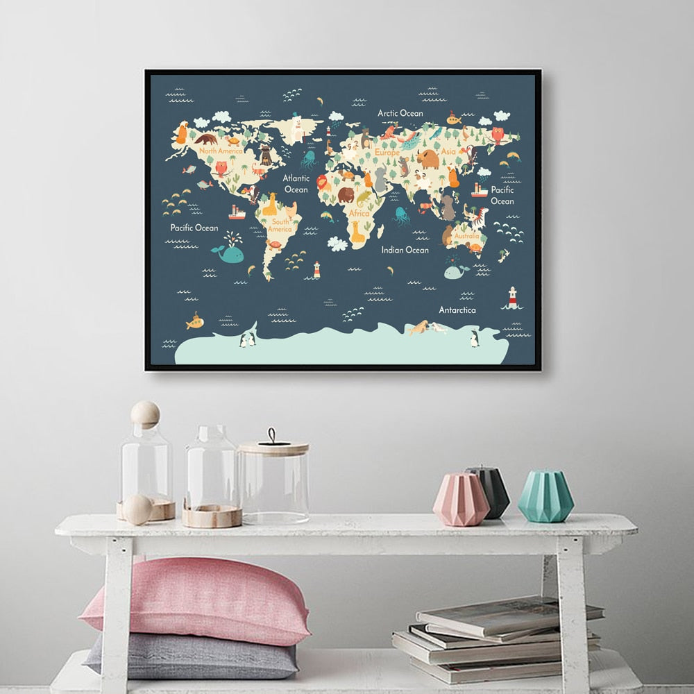 CORX Designs - Sea Life Continents Animal World Canvas Art - Review