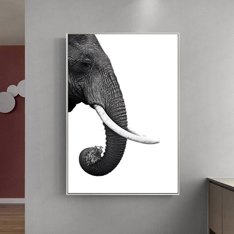 CORX Designs - Black and White Elephant Head Canvas Art - Review