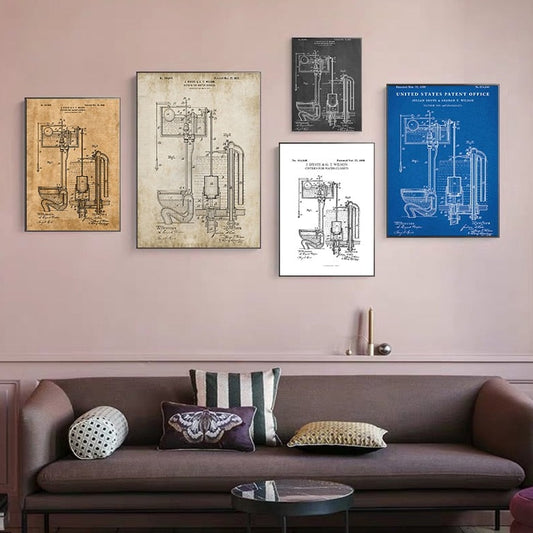 CORX Designs - Toilet Cistern Patent Blueprint Canvas Art - Review