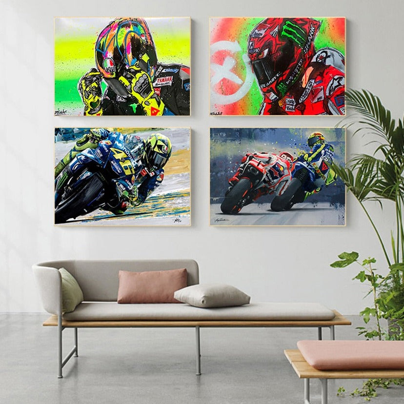 CORX Designs - Motorcycle Race Canvas Painting Art - Review