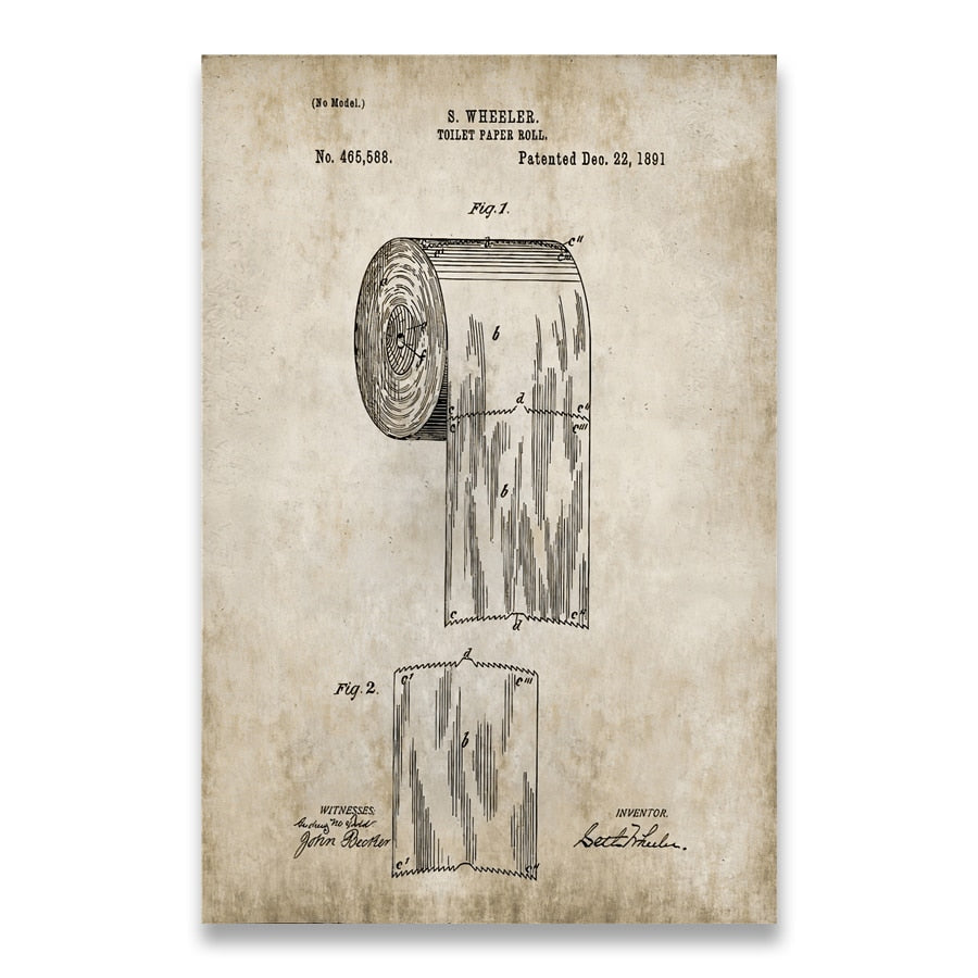 CORX Designs - Toilet Paper Roll Patent Blueprint Canvas Art - Review
