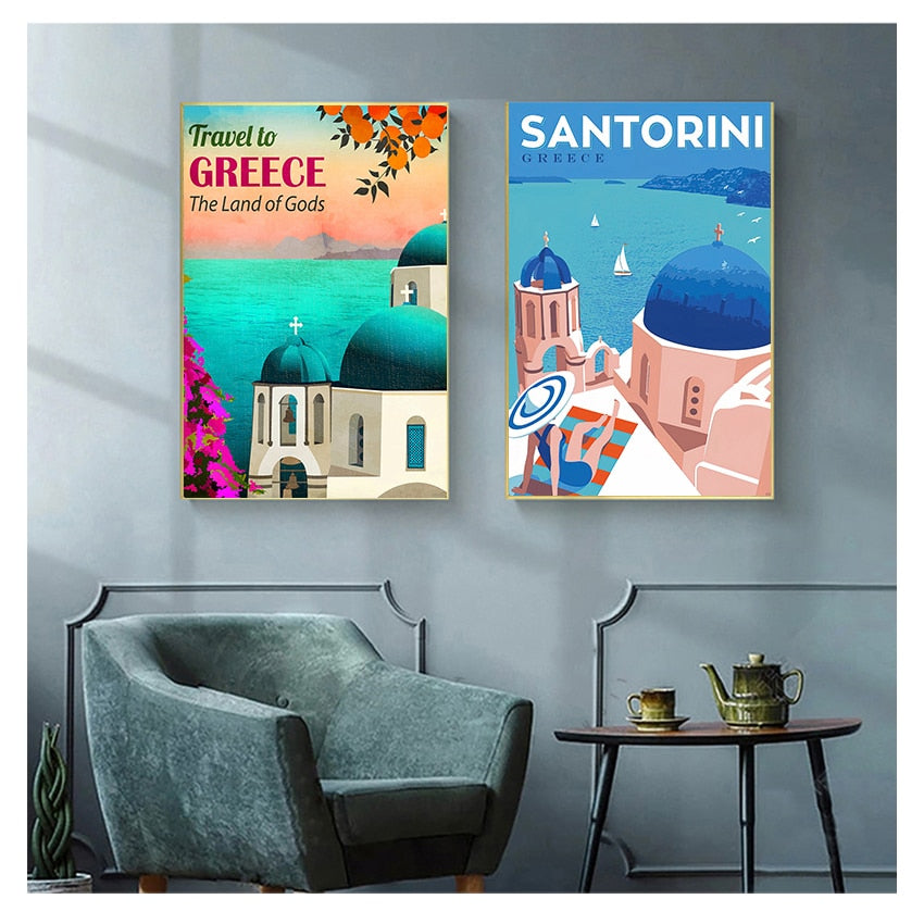 CORX Designs - Greece Santorini Island Art Canvas - Review