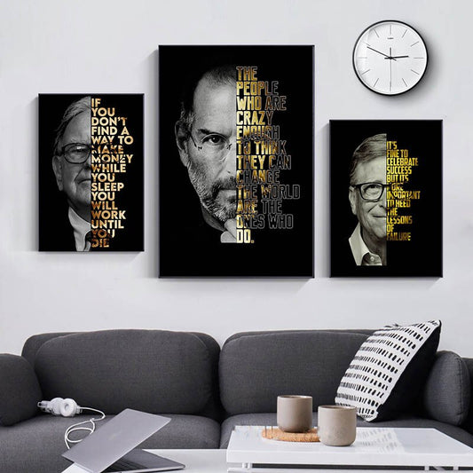 CORX Designs - Warren Buffet Steve Jobs Bill Gates Motivational Canvas Art - Review
