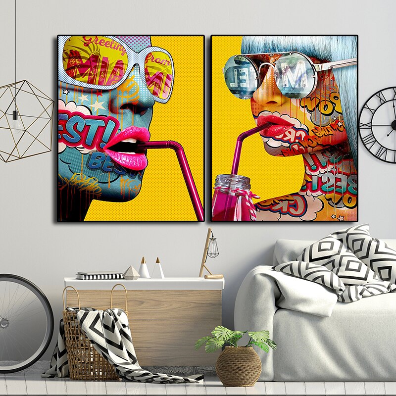 CORX Designs - Colorful Girl Sipping Drink Canvas Art - Review