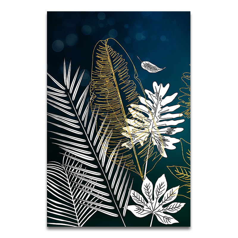 CORX Designs - Golden White Lines Leaf Abstract Canvas Art - Review
