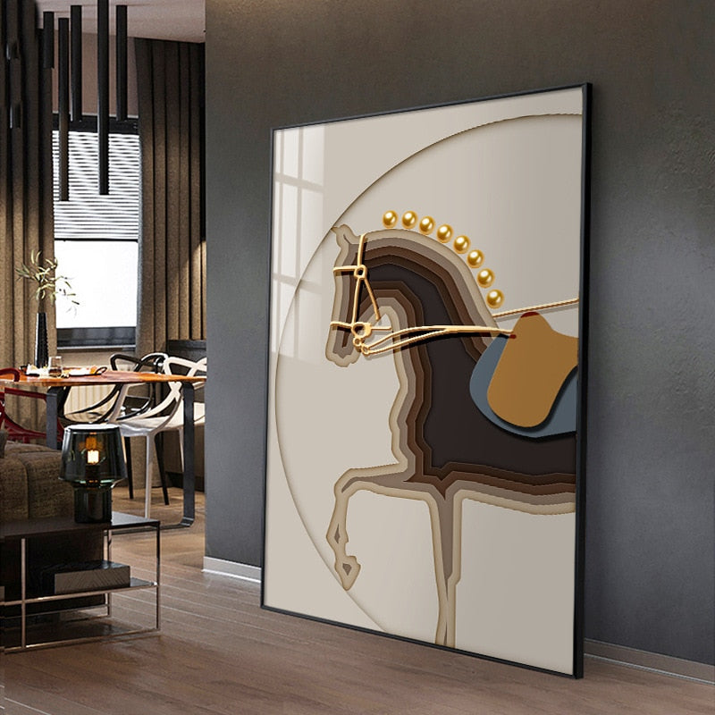 CORX Designs - Brown and Gold Luxurious Horse Canvas Art - Review