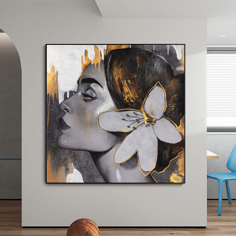 CORX Designs - Abstract Golden Woman Face Canvas Art - Review