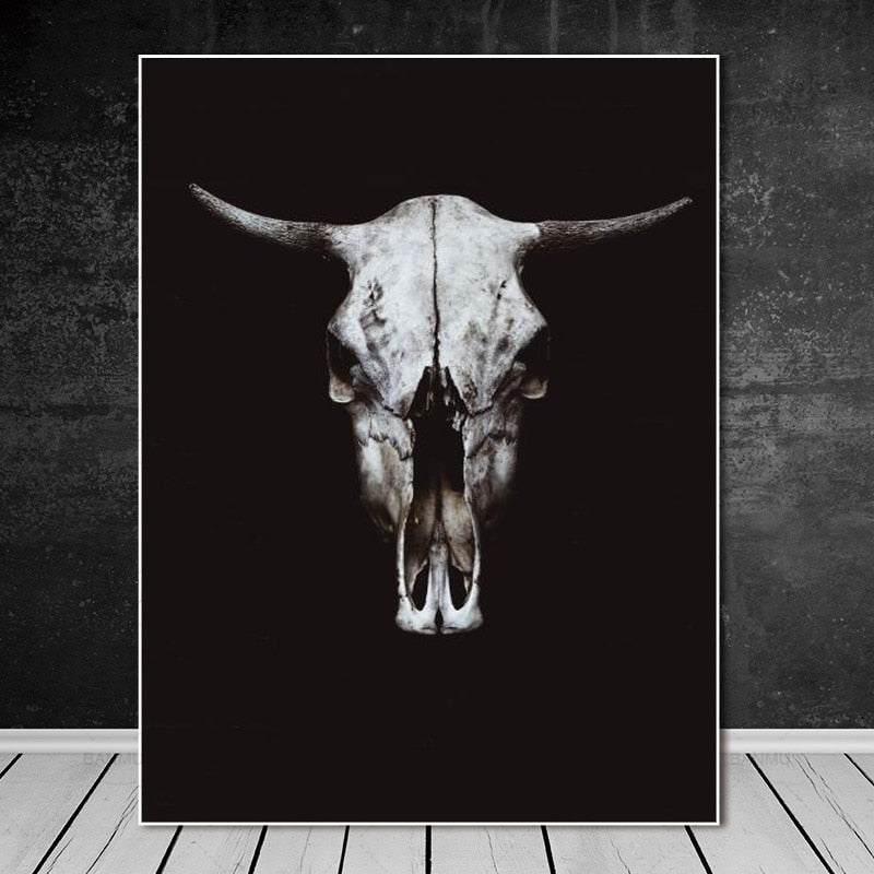 CORX Designs - Nordic Black White Cow Skull Canvas Art - Review