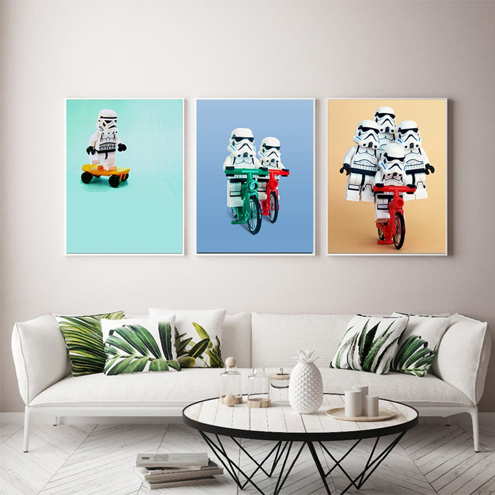 CORX Designs - Cute Stormtrooper Riding A Bike Canvas Art - Review