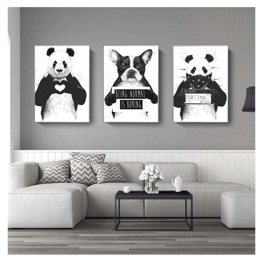 CORX Designs - Black and White Cute Panda Dog Boston Terrier Canvas Art - Review