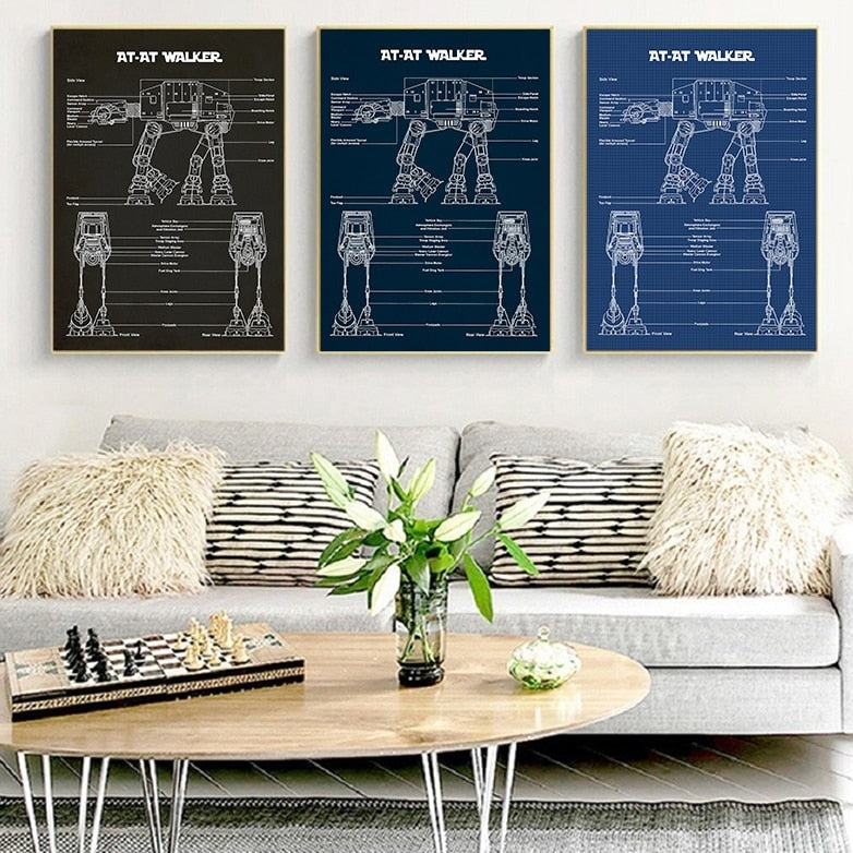 CORX Designs - AT-AT Walker Star Wars Blueprint Canvas Art - Review