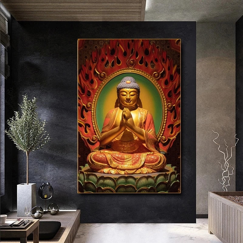 CORX Designs - Golden Buddha Statue Canvas Art - Review