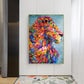CORX Designs - Colorful Lion Abstract Acrylic Painting Canvas Art - Review