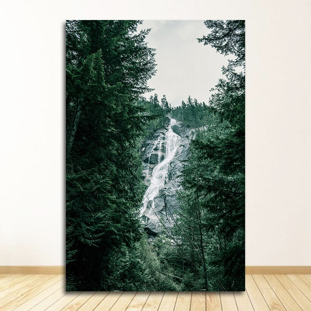 CORX Designs - Forest Waterfall Bridge Landscape Canvas Art - Review
