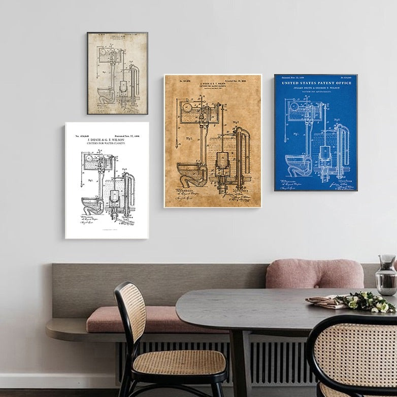 CORX Designs - Toilet Cistern Patent Blueprint Canvas Art - Review