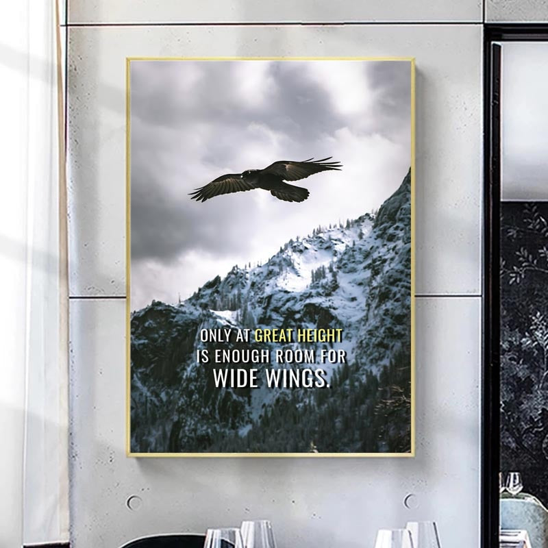 CORX Designs - Eagle Snowy Mountain Quotes Inspirational Canvas - Review
