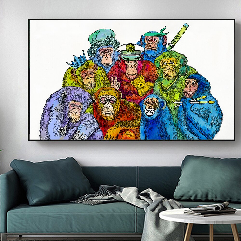 CORX Designs - Cute Colorful Chimpanzee Canvas Art - Review