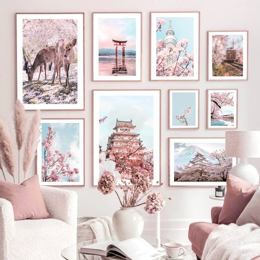CORX Designs - Japanese Sakura Tokyo Kyoto Fuji Mountain Canvas Art - Review