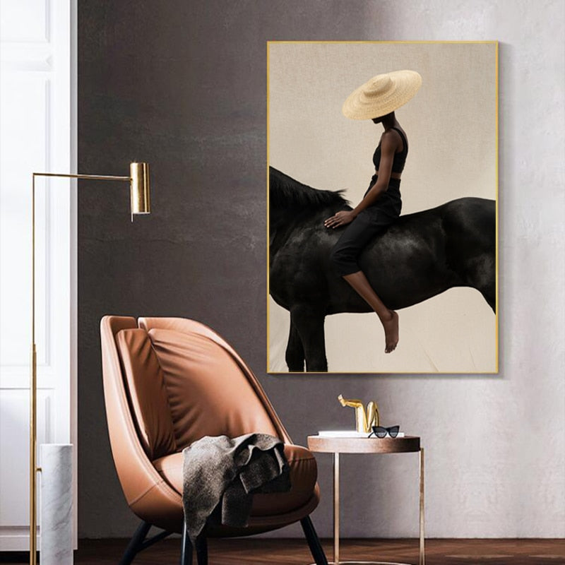 CORX Designs - Woman Riding A Horse with A Hat Canvas Art - Review