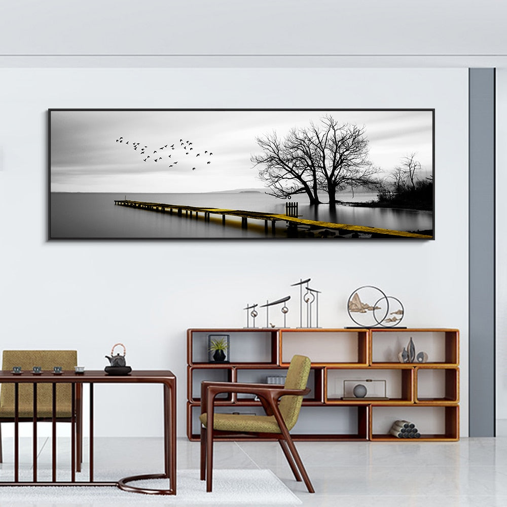 CORX Designs - Seaside Golden Wooden Bridge Canvas Art - Review