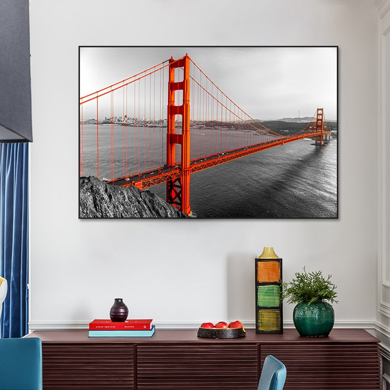 CORX Designs - Black and White Golden Gate Bridge Canvas Art - Review