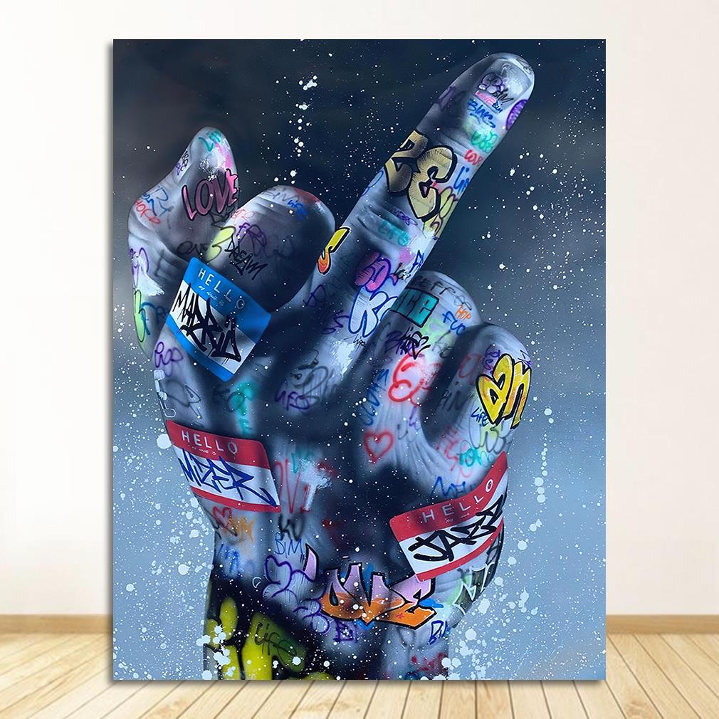 CORX Designs - Middle Finger Gesture Graffiti Art Canvas - Review