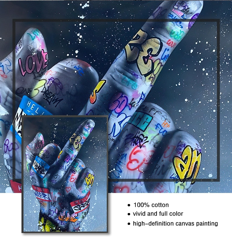 CORX Designs - Middle Finger Gesture Graffiti Art Canvas - Review