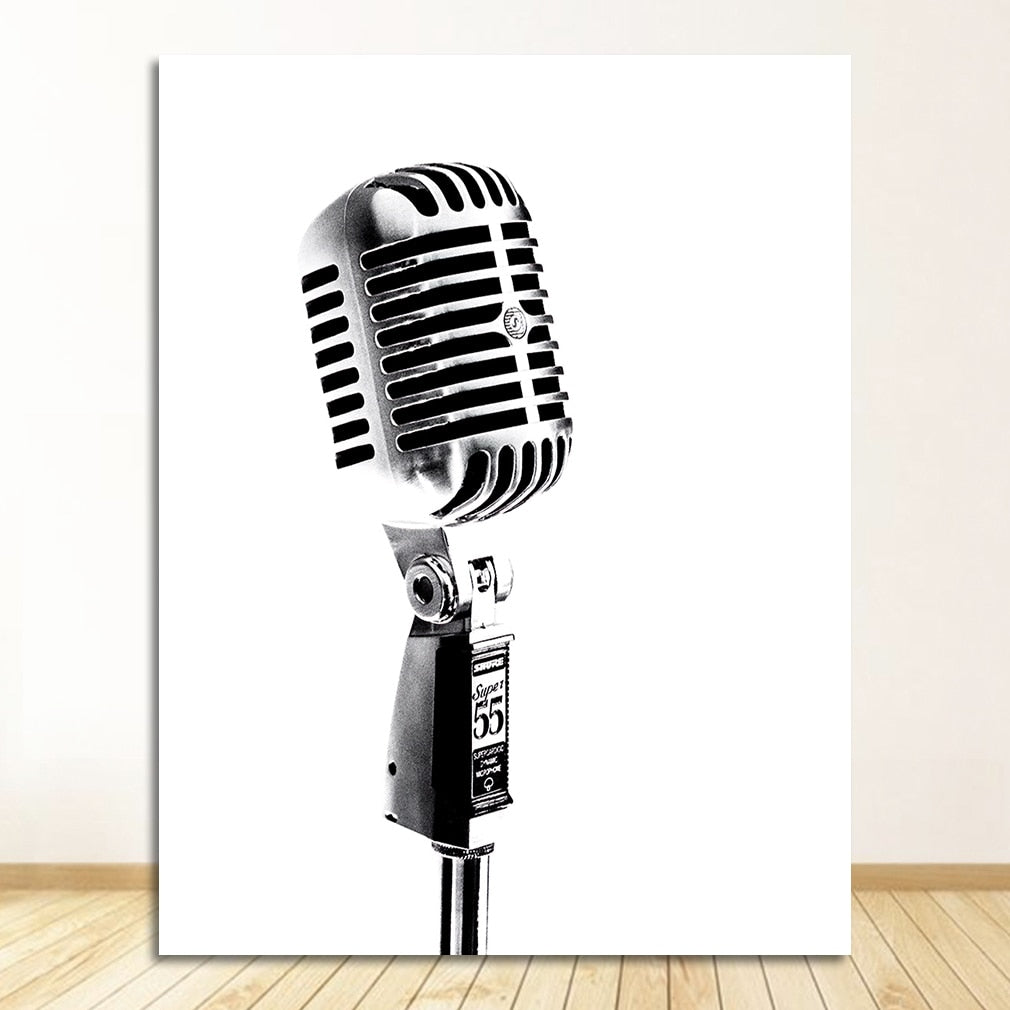 CORX Designs - Black and White Microphone Canvas Art - Review