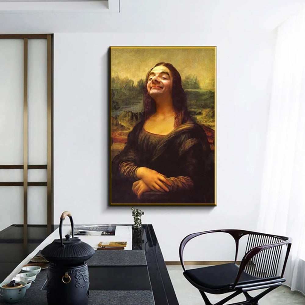 CORX Designs - Funny Mona Lisa Mr Bean Portrait Canvas Art - Review