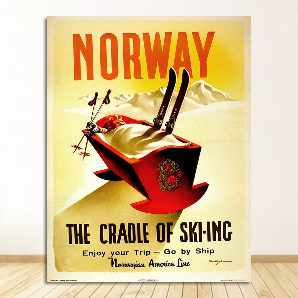 CORX Designs - Ski in Norway Norge Fjords Canvas Art - Review