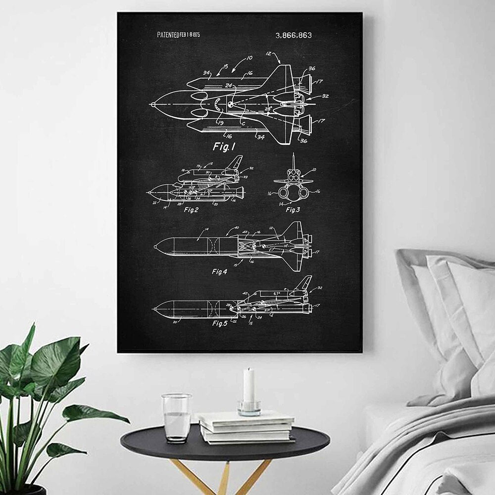 CORX Designs - Space X Falcon 1 Patent Blueprint Canvas Art - Review