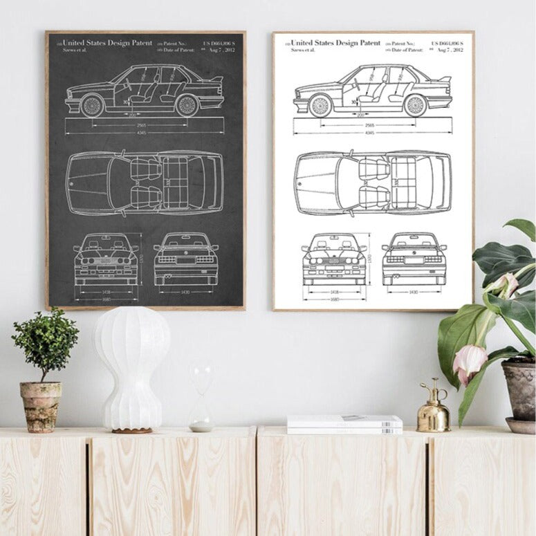 CORX Designs - BMW E30 M3 Car Blueprint Canvas Art - Review