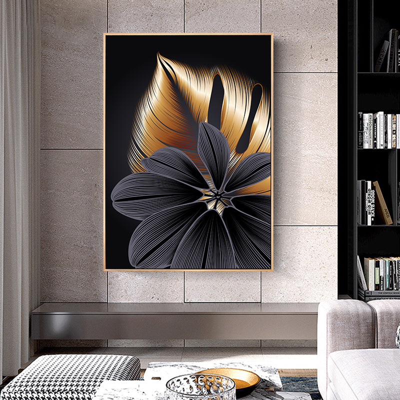 CORX Designs - Black Golden Plant Leaf Canvas Art - Review