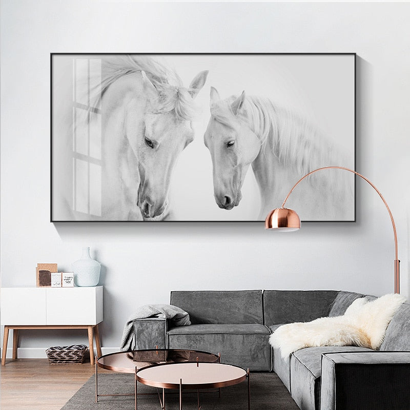 CORX Designs - Modern Black and White Horse Canvas Art - Review