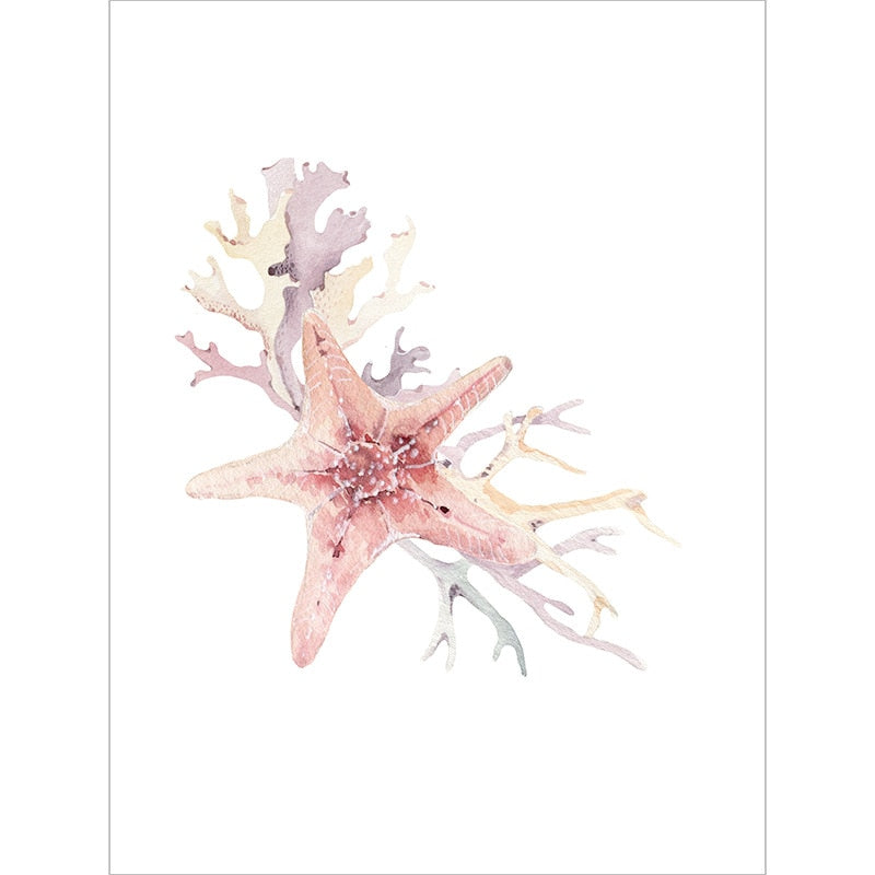 CORX Designs - Watercolor Starfish Marine Canvas Art - Review