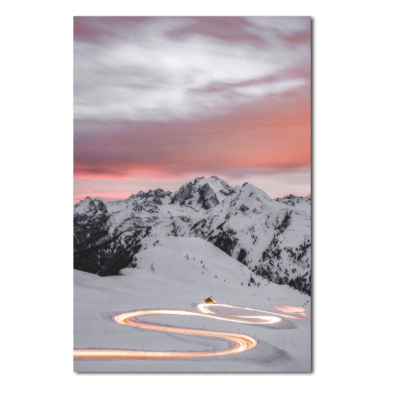 CORX Designs - Highway Scenery In Snowy Day Canvas Art - Review