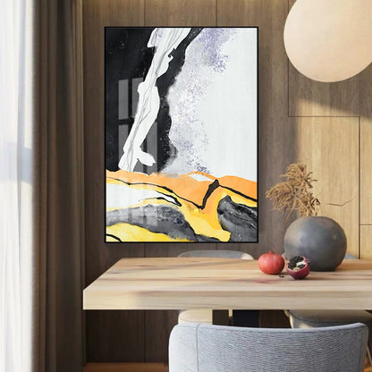 CORX Designs - Abstract Yellow And Black Marble Canvas Art - Review