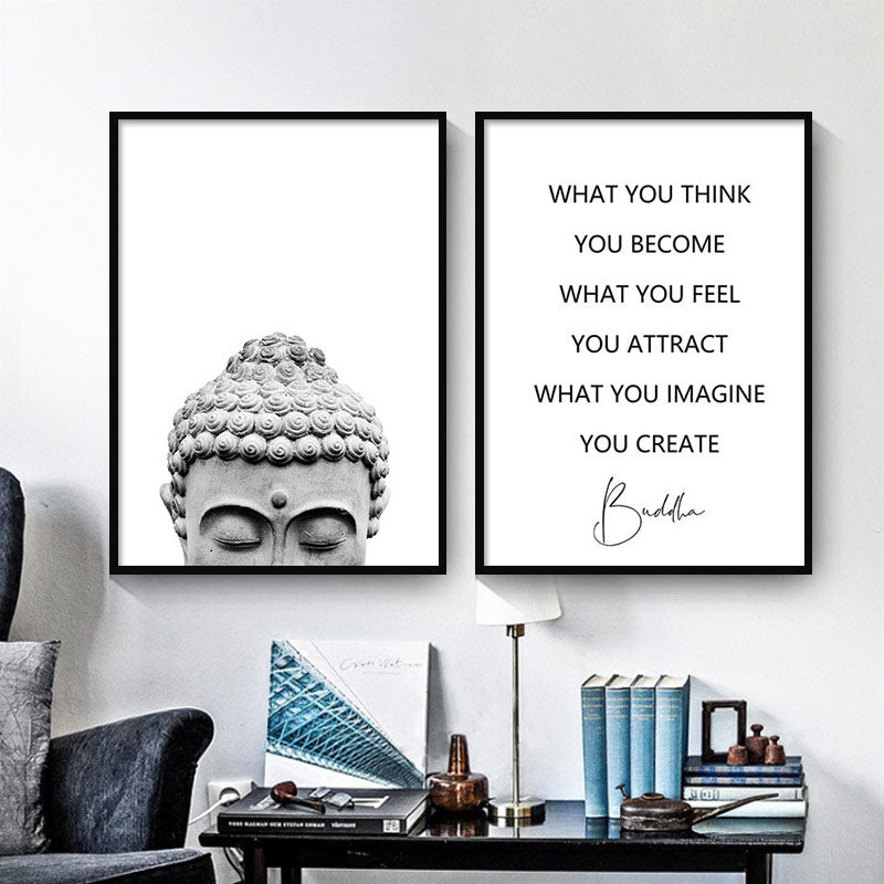 CORX Designs - Gray Zen Buddha Head Quote Canvas Art - Review