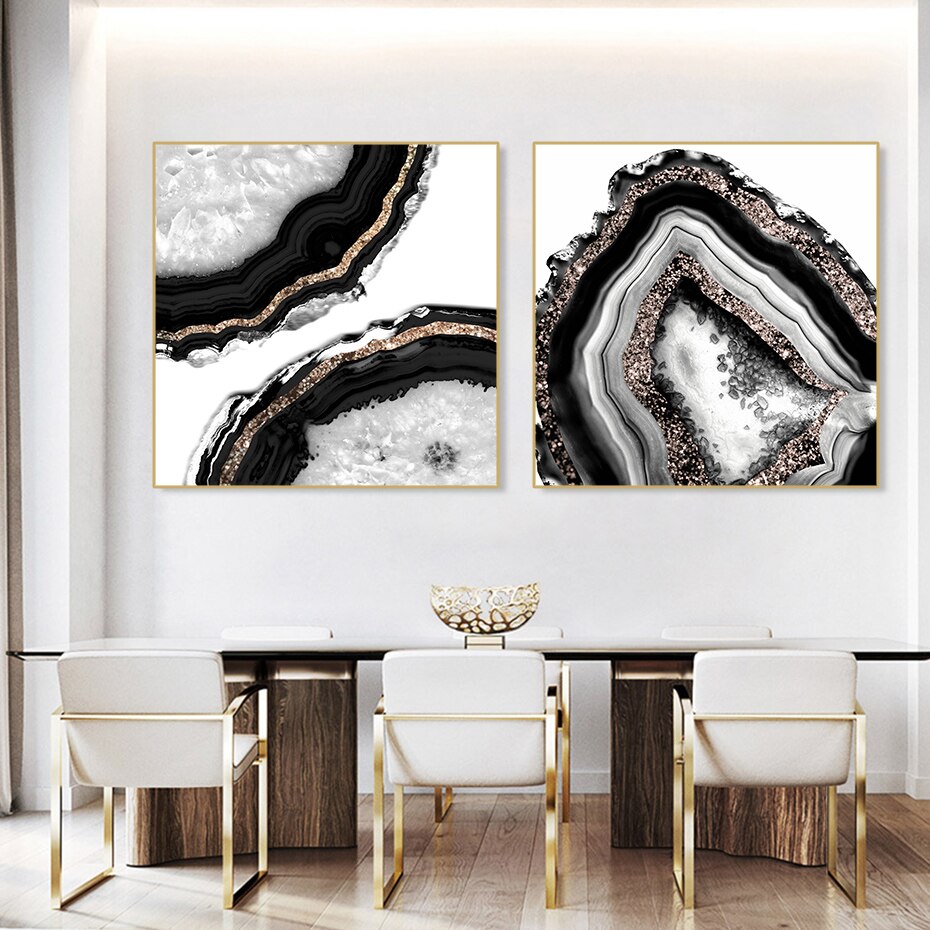 CORX Designs - Black Gray White Agate Canvas Art - Review