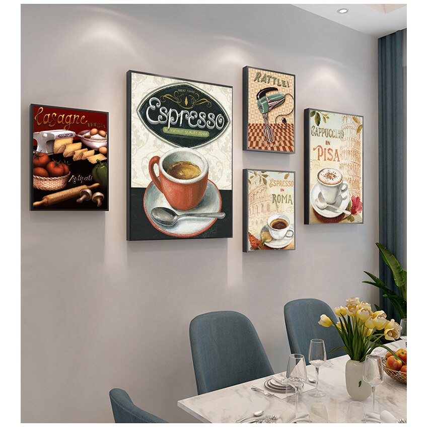 CORX Designs - Coffee Poster Coffee Shop Kitchen Decoration Canvas Art - Review