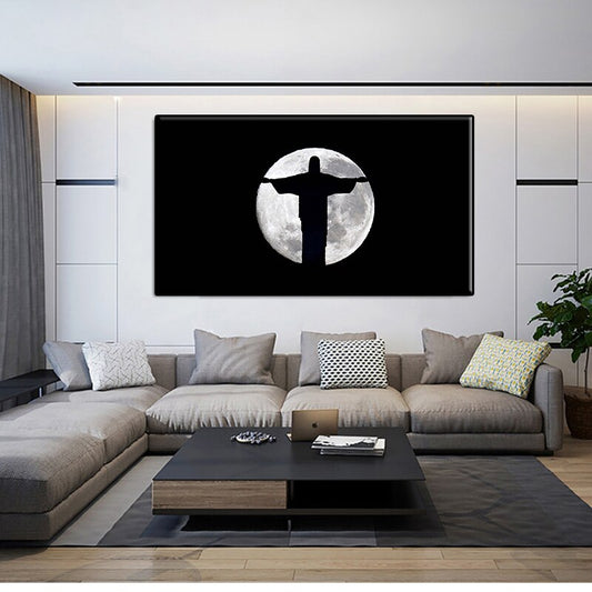 CORX Designs - Jesus Christ Silhouette Over Full Moon Canvas Art - Review