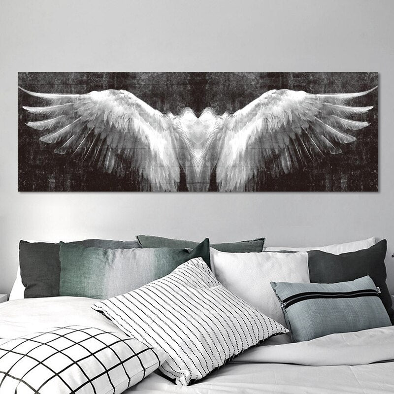 CORX Designs - Black And White Angel Wings Wall Art Canvas - Review