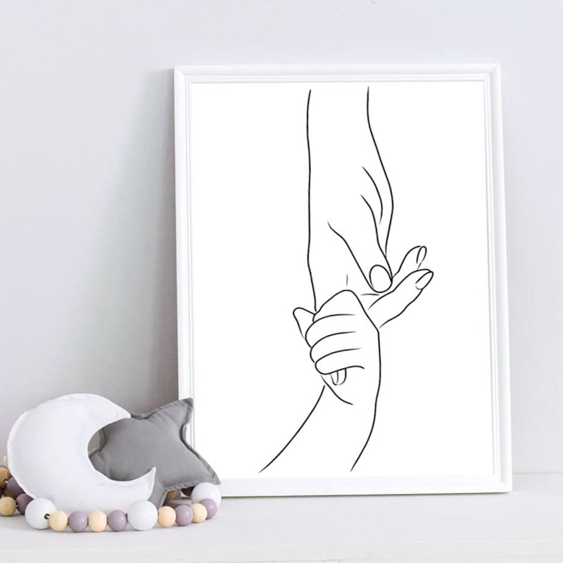 CORX Designs - Mom and Child Holding Hands Line Canvas Art - Review