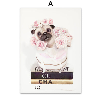 CORX Designs - Fashion Book Cat Dog Perfume Flowers Wall Art Canvas - Review