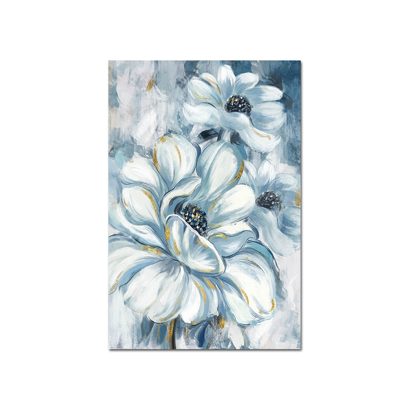 CORX Designs - Light Blue Flower Oil Painting Canvas Art - Review