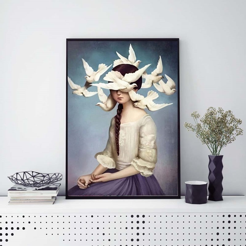 CORX Designs - Girl and Pigeons Canvas Art - Review